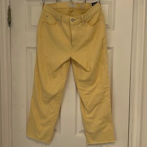 Mid rise yellow crop straight jeans/ pants